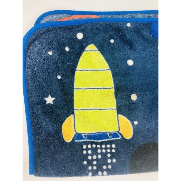 Mickey Mouse Disney Plush Fleece Kid Blanket Blast Off Rocket Space Countdown Bl - Picture 6 of 10
